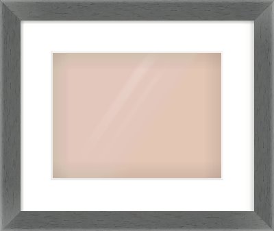 Dark Grey Flat Frame for 28 × 21cm artwork, with Smooth White Single Mount
