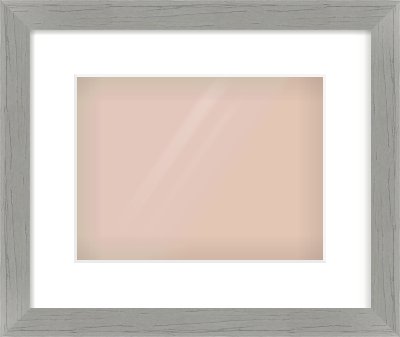 Pale Grey Flat Frame for 28 × 21cm artwork, with Smooth White Single Mount