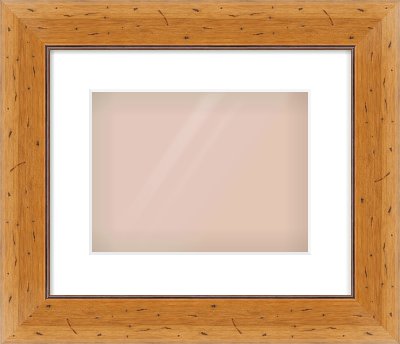 Distressed Pine Reverse Frame for 28 × 21cm artwork, with Smooth White Single Mount