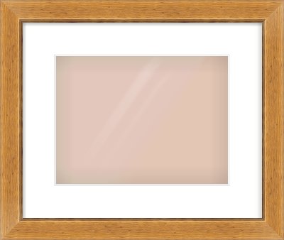 Rustic Medium Oak Reverse Frame for 28 × 21cm artwork, with Smooth White Single Mount