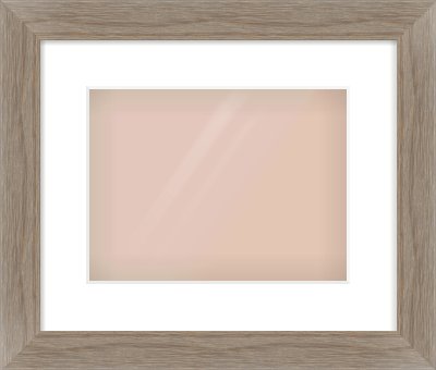 Grey Wood Flat Frame for 28 × 21cm artwork, with Smooth White Single Mount