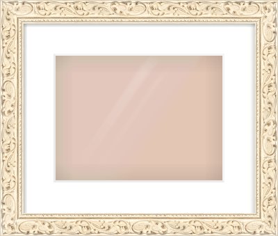 White Decorative Frame for 28 × 21cm artwork, with Smooth White Single Mount