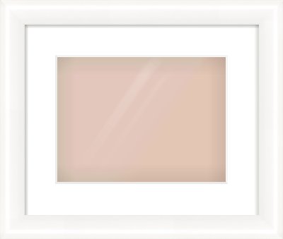 Gloss White Cushion Frame for 28 × 21cm artwork, with Smooth White Single Mount