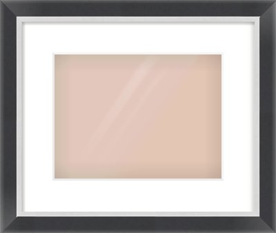 Black/Silver Flat Frame for 28 × 21cm artwork, with Smooth White Single Mount