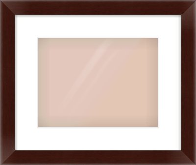Brown Flat Frame for 28 × 21cm artwork, with Smooth White Single Mount