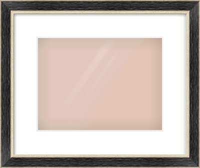 Black & Champagne Silver Reverse Frame for 28 × 21cm artwork, with Smooth White Single Mount