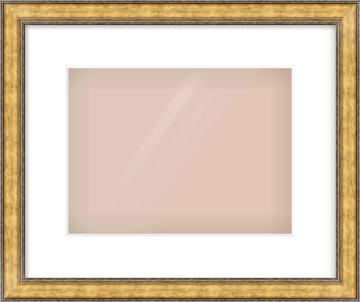Gold Spoon Frame for 28 × 21cm artwork, with Smooth White Single Mount
