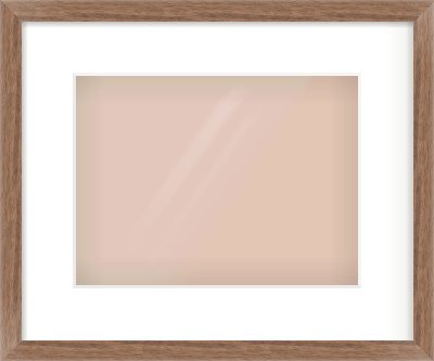 Walnut Flat Frame for 28 × 21cm artwork, with Smooth White Single Mount