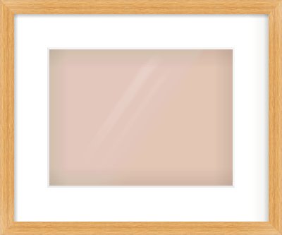 Oak Veneer Flat Frame for 28 × 21cm artwork, with Smooth White Single Mount