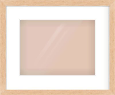Light Oak Veneer Flat Frame for 28 × 21cm artwork, with Smooth White Single Mount