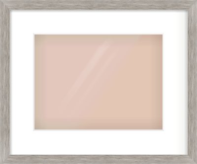 Grey Wood Grain Flat Frame for 28 × 21cm artwork, with Smooth White Single Mount