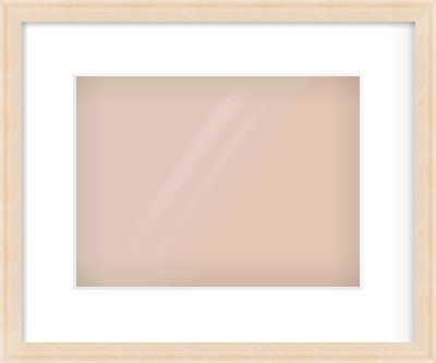 Natural Wood Flat Frame for 28 × 21cm artwork, with Smooth White Single Mount