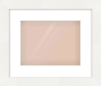 White Beveled Frame for 28 × 21cm artwork, with Smooth White Single Mount
