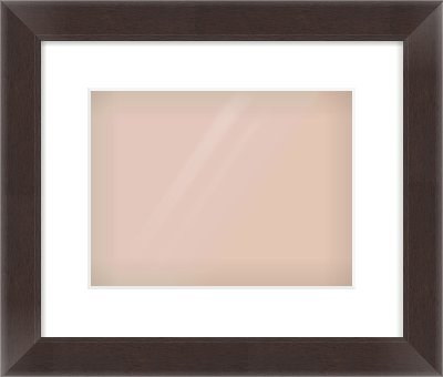 Brown Flat Frame for 28 × 21cm artwork, with Smooth White Single Mount