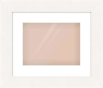 White Beveled Frame for 28 × 21cm artwork, with Smooth White Single Mount