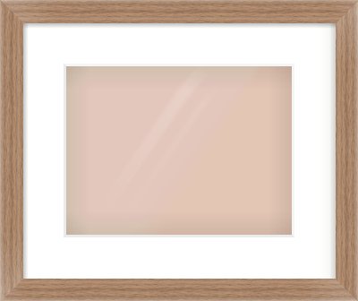 Walnut Flat Frame for 28 × 21cm artwork, with Smooth White Single Mount