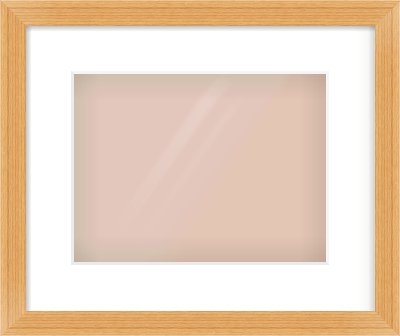 Oak Veneer Flat Frame for 28 × 21cm artwork, with Smooth White Single Mount