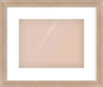 Light Walnut Flat Frame for 28 × 21cm artwork, with Smooth White Single Mount