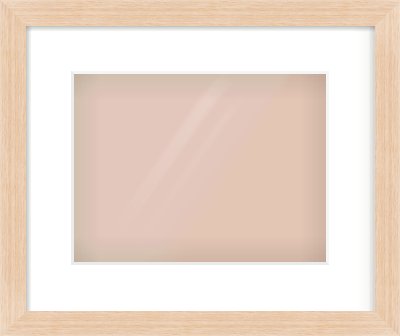 Light Oak Veneer Flat Frame for 28 × 21cm artwork, with Smooth White Single Mount