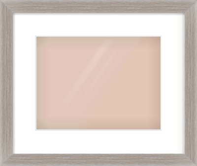 Grey Flat Frame for 28 × 21cm artwork, with Smooth White Single Mount