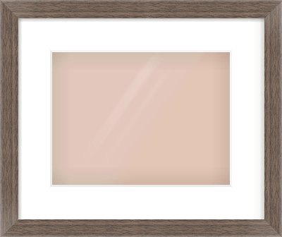 Dark Walnut Flat Frame for 28 × 21cm artwork, with Smooth White Single Mount