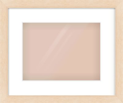 Natural Wood Flat Frame for 28 × 21cm artwork, with Smooth White Single Mount