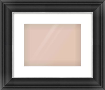 Black/Silver Scoop Frame for 28 × 21cm artwork, with Smooth White Single Mount