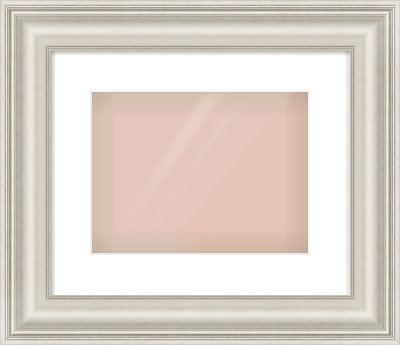 Silver Scoop Frame for 28 × 21cm artwork, with Smooth White Single Mount