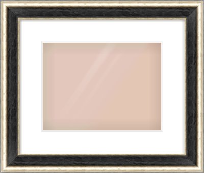 Black & Champagne Silver Spoon Frame for 28 × 21cm artwork, with Smooth White Single Mount