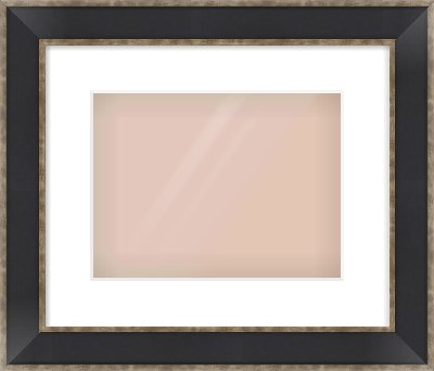 Black & Champagne Silver Bevel Frame for 28 × 21cm artwork, with Smooth White Single Mount
