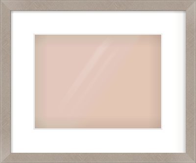 Silver & Black Sided Flat Frame for 28 × 21cm artwork, with Smooth White Single Mount
