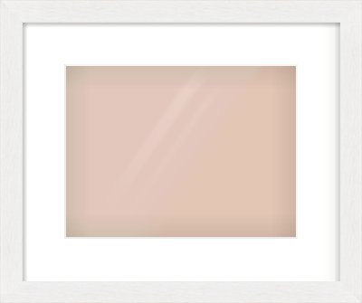 White Stain Flat Frame for 28 × 21cm artwork, with Smooth White Single Mount