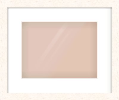 Ivory Flat Frame for 28 × 21cm artwork, with Smooth White Single Mount
