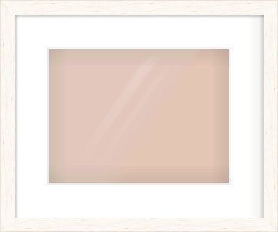 Ivory Flat Frame for 28 × 21cm artwork, with Smooth White Single Mount