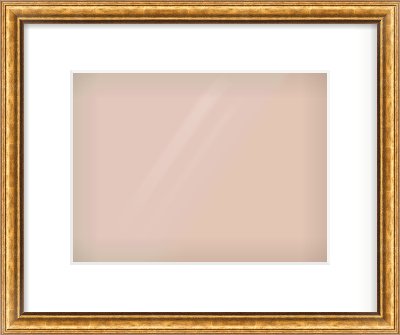 Gold Cushion Frame for 28 × 21cm artwork, with Smooth White Single Mount