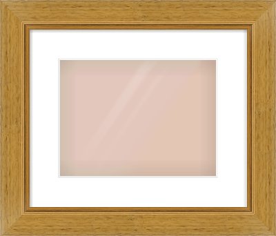 Gold Flat Frame for 28 × 21cm artwork, with Smooth White Single Mount