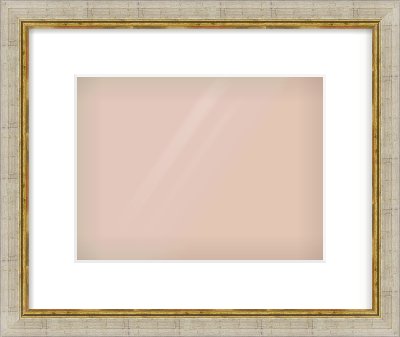 Silver Foil Flat Frame for 28 × 21cm artwork, with Smooth White Single Mount