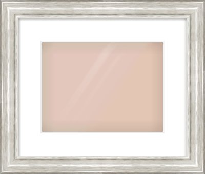 Silver Scoop Frame for 28 × 21cm artwork, with Smooth White Single Mount