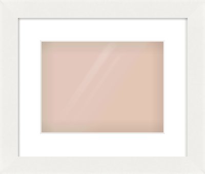 White Flat Frame for 28 × 21cm artwork, with Smooth White Single Mount