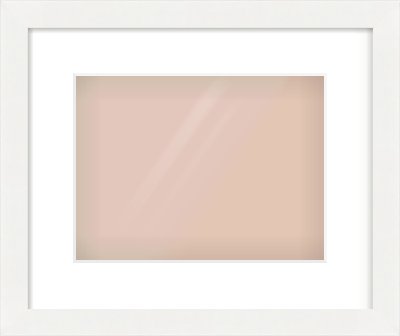 White Flat Frame for 28 × 21cm artwork, with Smooth White Single Mount