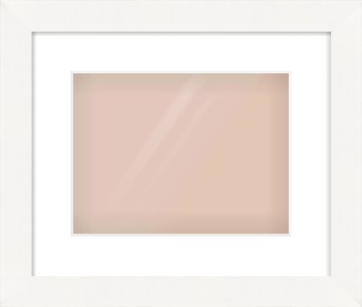 White Flat Frame for 28 × 21cm artwork, with Smooth White Single Mount
