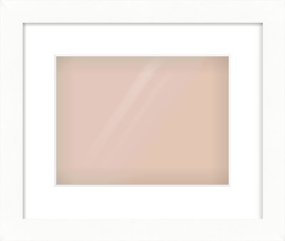 White Bevel Frame for 28 × 21cm artwork, with Smooth White Single Mount