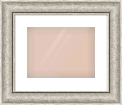 Silver Scoop Frame for 28 × 21cm artwork, with Smooth White Single Mount
