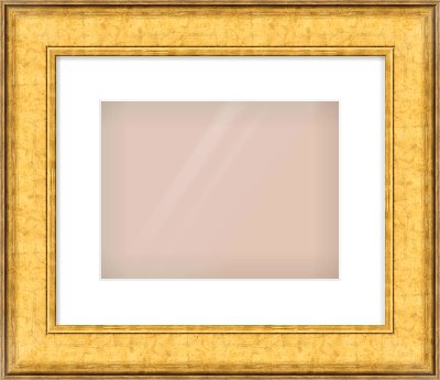 Gold Flat Frame for 28 × 21cm artwork, with Smooth White Single Mount