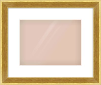 Gold Cushion Frame for 28 × 21cm artwork, with Smooth White Single Mount