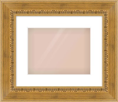 Gold Reverse Frame for 28 × 21cm artwork, with Smooth White Single Mount