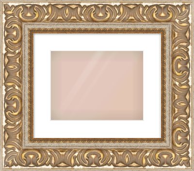 Silver / Gold Reverse Frame for 28 × 21cm artwork, with Smooth White Single Mount