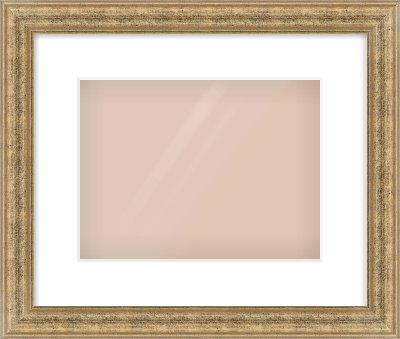 Distressed Gold Dome Frame for 28 × 21cm artwork, with Smooth White Single Mount