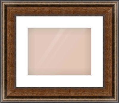 Walnut / Pewter Spoon Frame for 28 × 21cm artwork, with Smooth White Single Mount