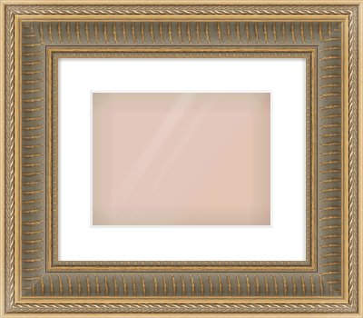 Gold Spoon Frame for 28 × 21cm artwork, with Smooth White Single Mount